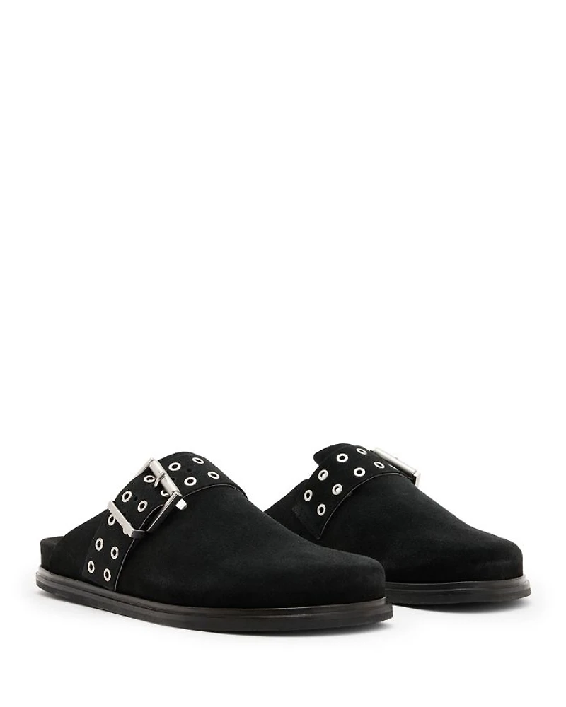 Women's Juno Buckled Grommet Mule Clogs