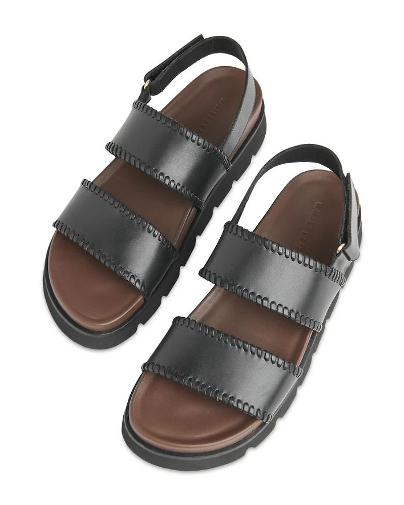 Women's Ruben Black Whipstitch Velcro Sandals
