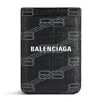 Balenciaga Signature Magnet Card Holder Bb Monogram Coated Canvas
