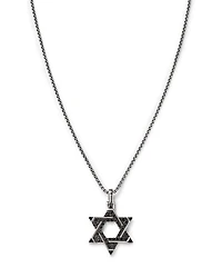 Bloomingdale's Fine Collection Men's Black Diamond Star of David Pendant Necklace