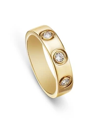 Men's Diamond Bezel Band in 14K Yellow Gold, 0.25 tcw