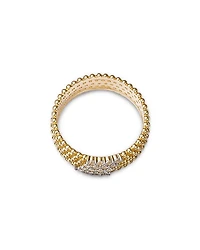 Diamond Beaded Statement Ring 14K Yellow Gold, 0.25 tcw