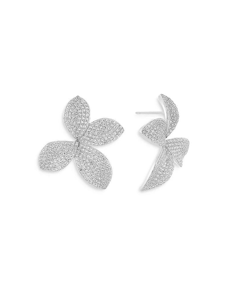 By Adina Eden Pave Fancy On the Ear Stud Earrings