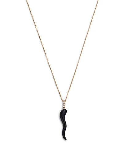 Bloomingdale's Fine Collection Onyx & Diamond Accent Italian Horn Pendant Necklace