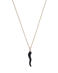 Bloomingdale's Fine Collection Onyx & Diamond Accent Italian Horn Pendant Necklace