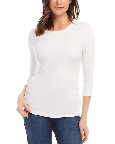 Scoop Neck Three Quarter Sleeve Top