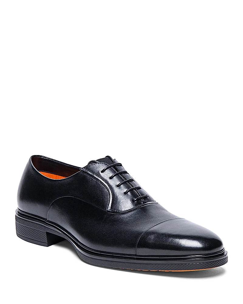 Santoni Men's Easy Cap Toe Lace Up Dress Shoes