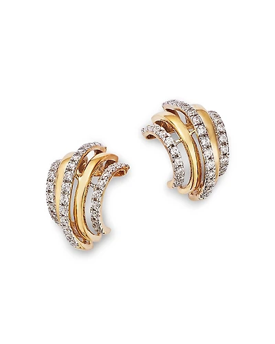 Bloomingdale's Fine Collection Diamond Multi Row Hoop Earrings