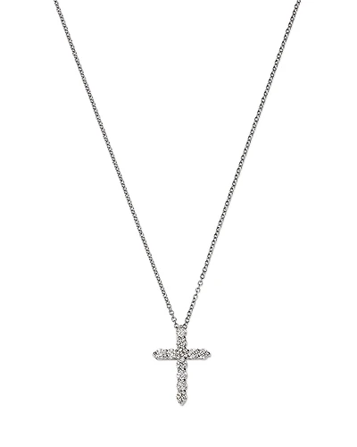 Bloomingdale's Fine Collection Diamond Small Cross Pendant Necklace