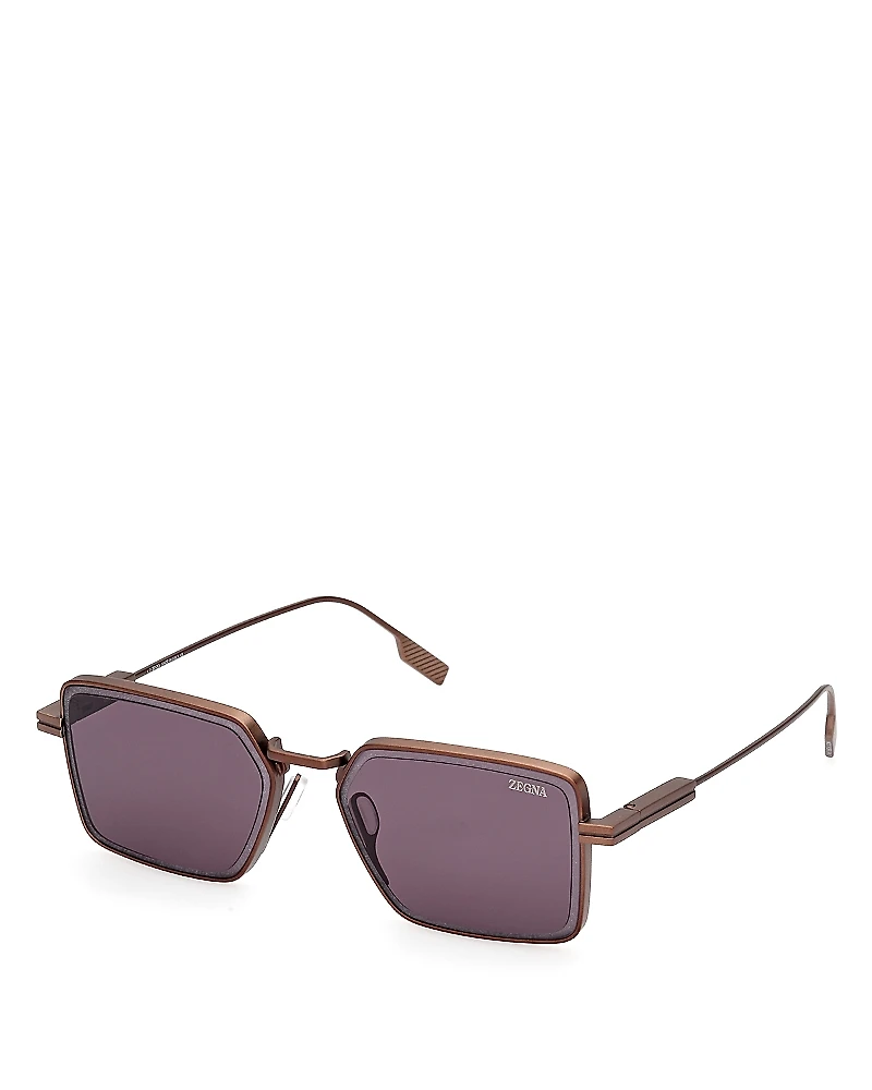 Zegna Rectangular Sunglasses, 56mm