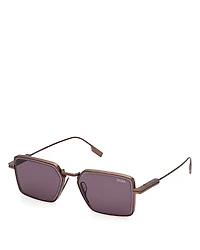 Zegna Rectangular Sunglasses, 56mm