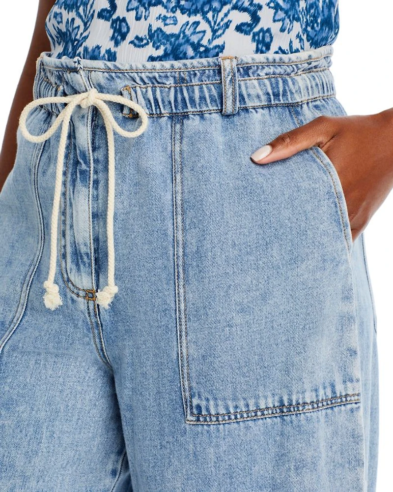 Ryan Drawstring Wide Leg Jeans