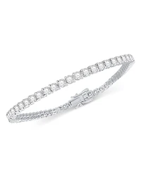 Certified Diamond Double Prong Tennis Bracelet in 14K White Gold, 5.0 tcw