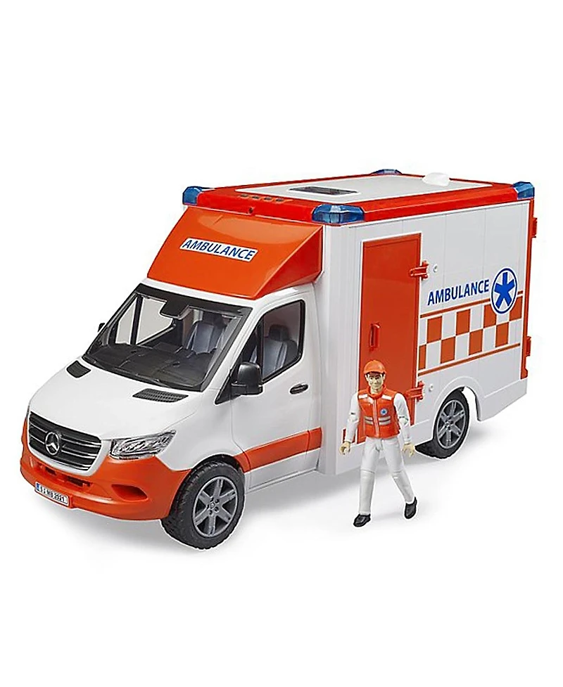 Bruder 1/16 Mercedes-Benz Sprinter Ambulance with Driver by Mercedes-Benz Sprinter Autotransporter with Roadster by Ages 4 Years +