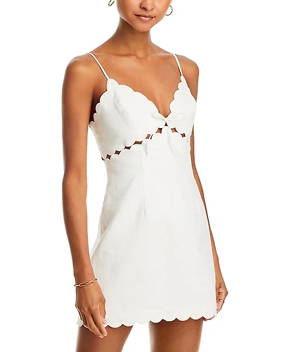 LoveShackFancy Sydow Scalloped Edge Mini Dress