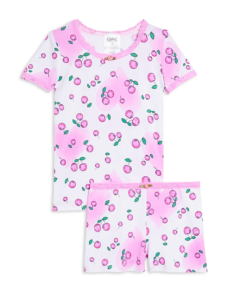 Esme Girls' Short Sleeved Top & Pajama Boxer Shorts