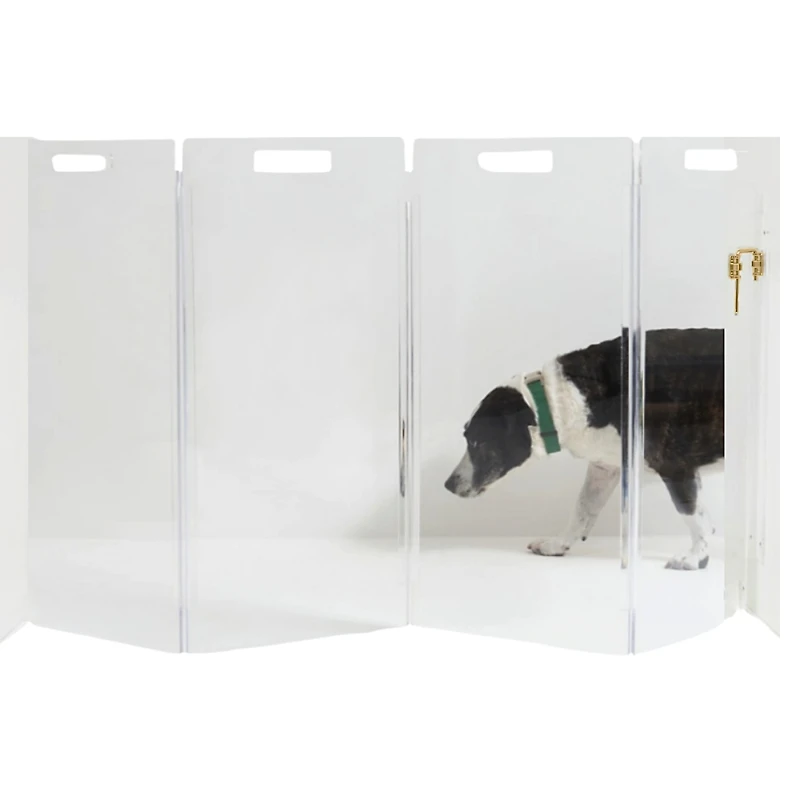 Hiddin Wall Mounted Clear Pet Gate Zig Zag, 4 Panel