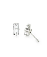 Iconic Lab-Grown Diamond Stud Earrings 14K White Gold, 1.5ctw Baguette Lab Grown Diamonds