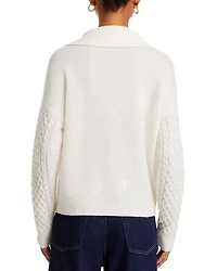 Cashmere Quarter Zip Cable Knit Sweater - Exclusive