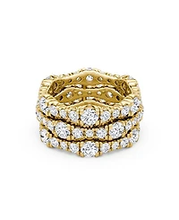 3 Row Pavé Ring 14K Yellow Gold, 4.65tw Round Brilliant Lab Grown Diamonds