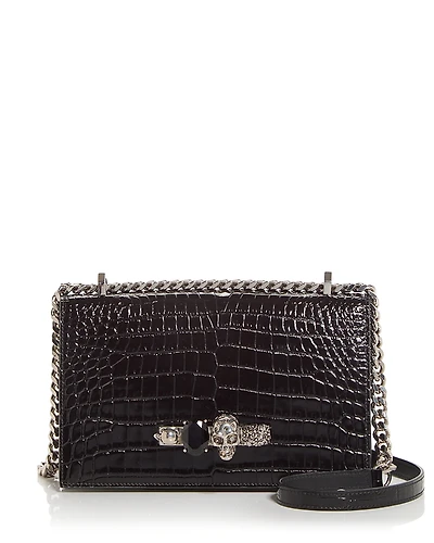 McQueen Embellished Leather Shoulder Bag