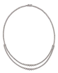Bloomingdale's Fine Collection Diamond Crown Set Double Row Tennis Necklace