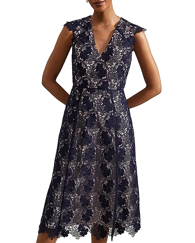 Hobbs London Hannah Lace Midi Dress