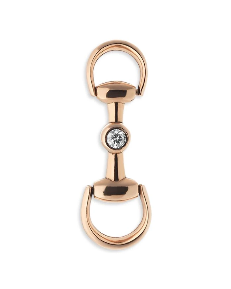 18K Rose Gold Horsebit Earrings with Diamonds
