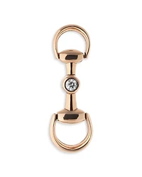 18K Rose Gold Horsebit Earrings with Diamonds