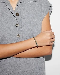 Sterling Silver Trademark Beige GG Supreme Leather Bracelet