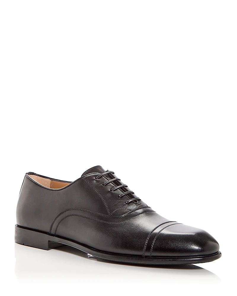 Ferragamo Men's Cortez Leather Cap Toe Oxfords
