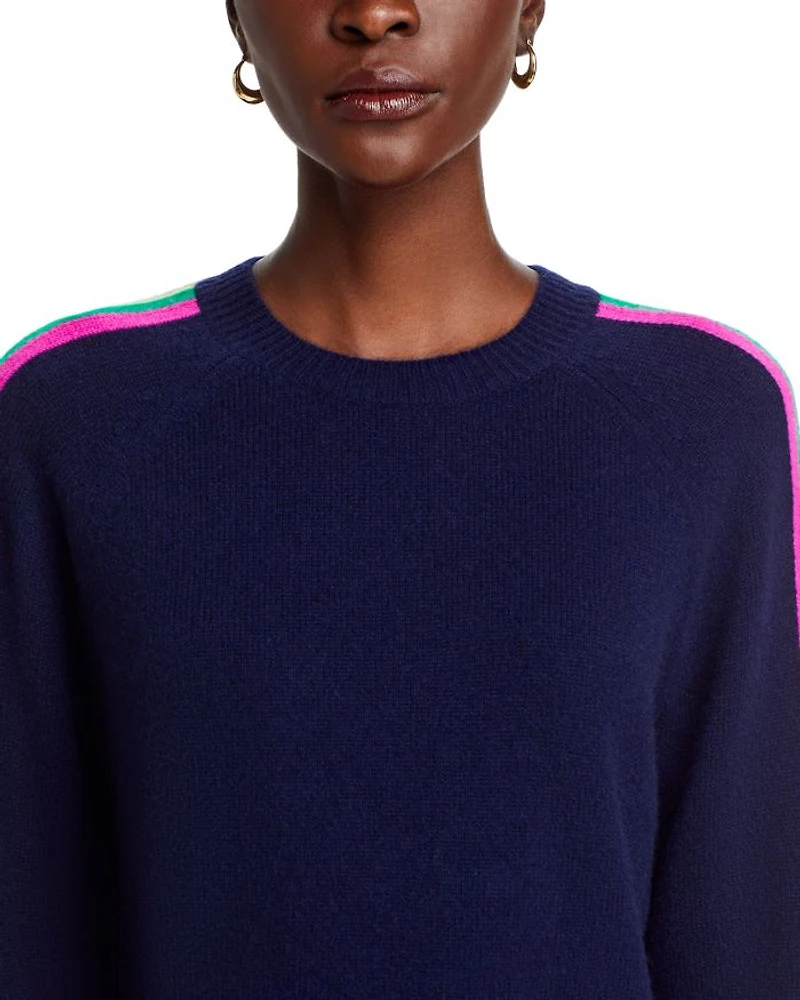 Cashmere Rainbow Athletic Stripe Sweater - Exclusive