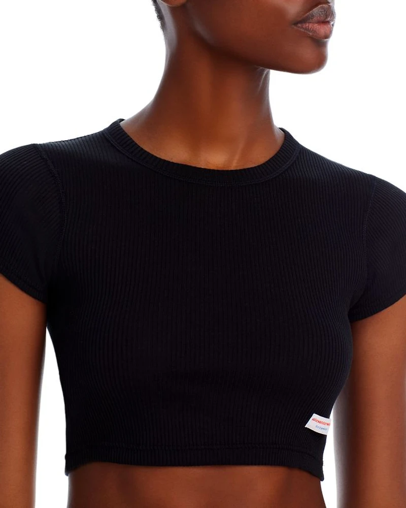 Cropped Short Sleeve Crewneck Tee