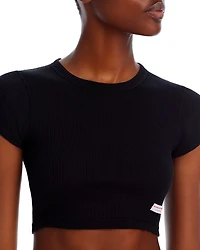 Cropped Short Sleeve Crewneck Tee