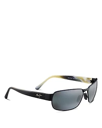 Maui Jim Black Coral Rectangular Sunglasses, 65mm
