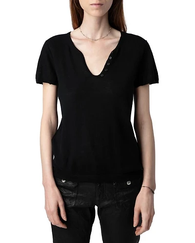 Celsy Cashmere Henley Sweater