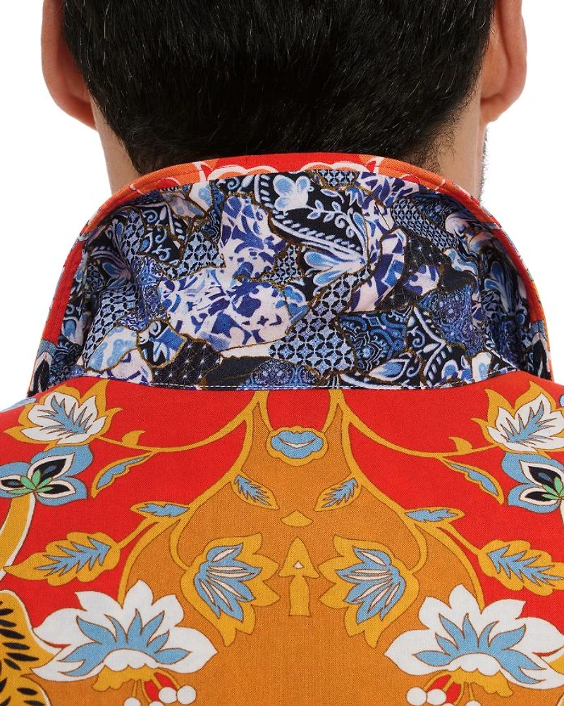 Taj Floral Leisure Fit Button Down Camp Shirt