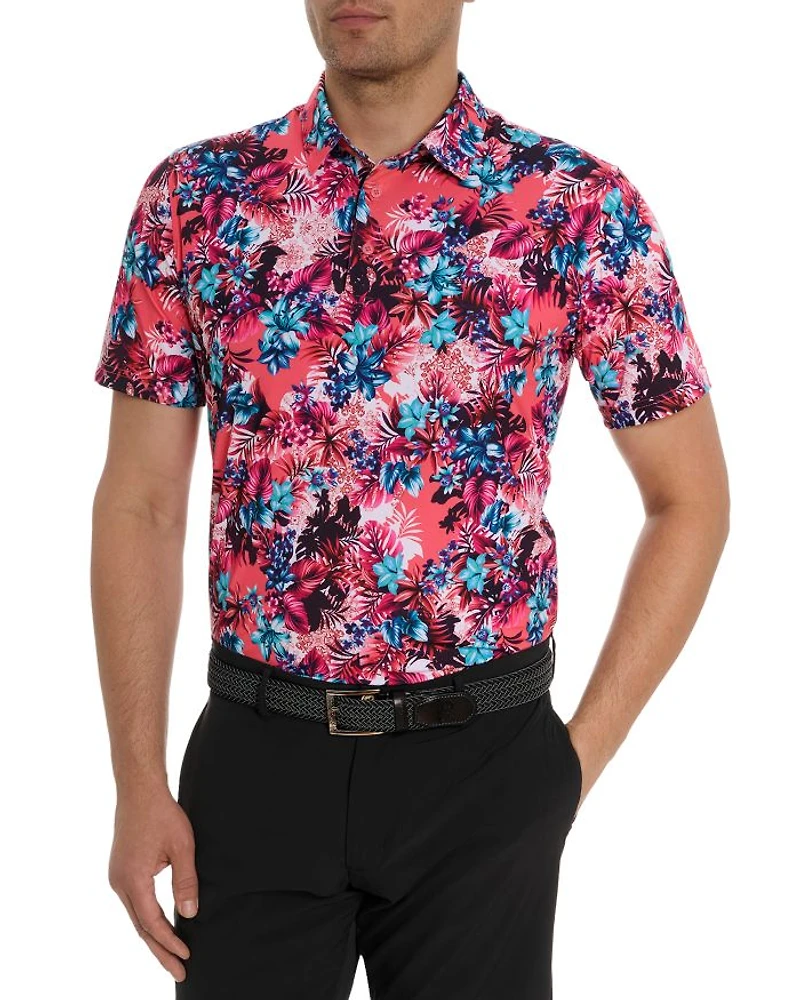 Island Time Floral Classic Fit Performance Polo Shirt