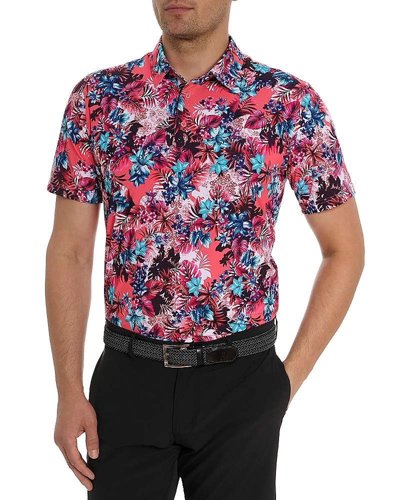 Robert Graham Island Time Floral Classic Fit Performance Polo Shirt