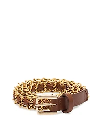 ba & sh Brooke Laced Leather & Chain Belt