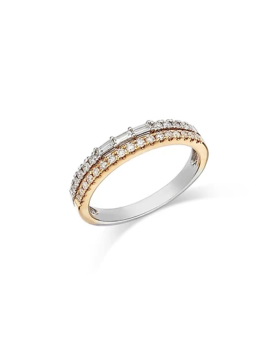 Bloomingdale's Fine Collection Diamond Round & Baguette Double Band