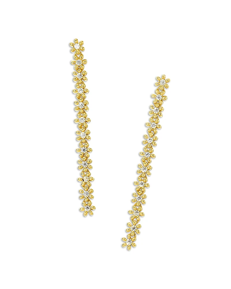 Kendra Scott Nydia Cubic Zirconia Flower Linear Drop Earrings