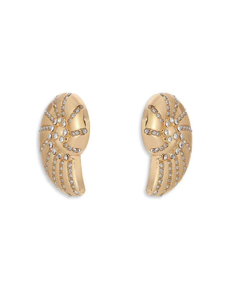 Studded Shell Statement Stud Earrings