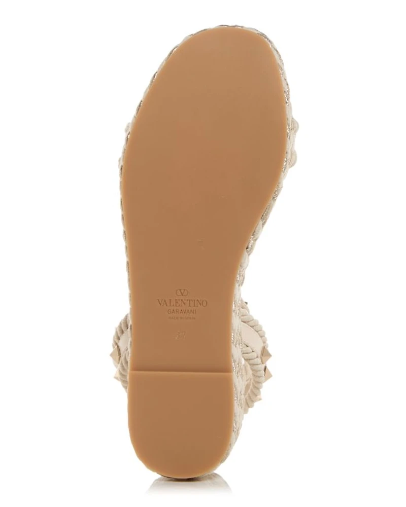 Women's Rockstud Espadrille Wedge Sandals
