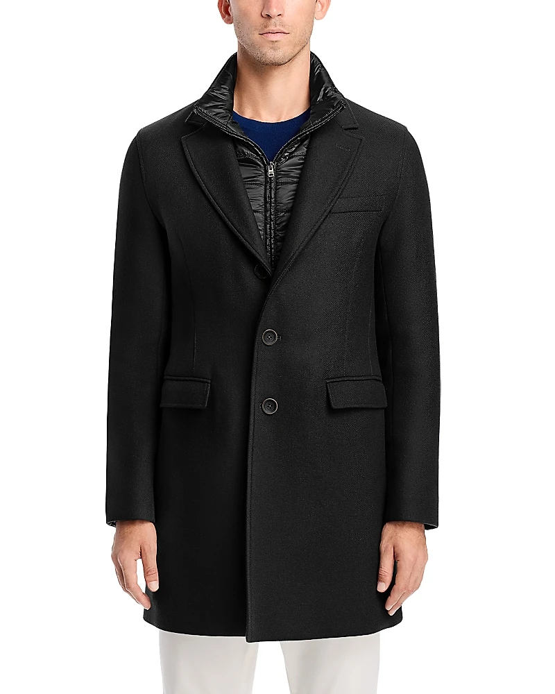 Herno Diagonal Topcoat with Removable Windguard