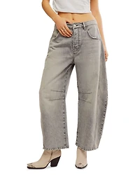 We The Free Good Luck Mid Rise Barrel Jeans Falcon Grey