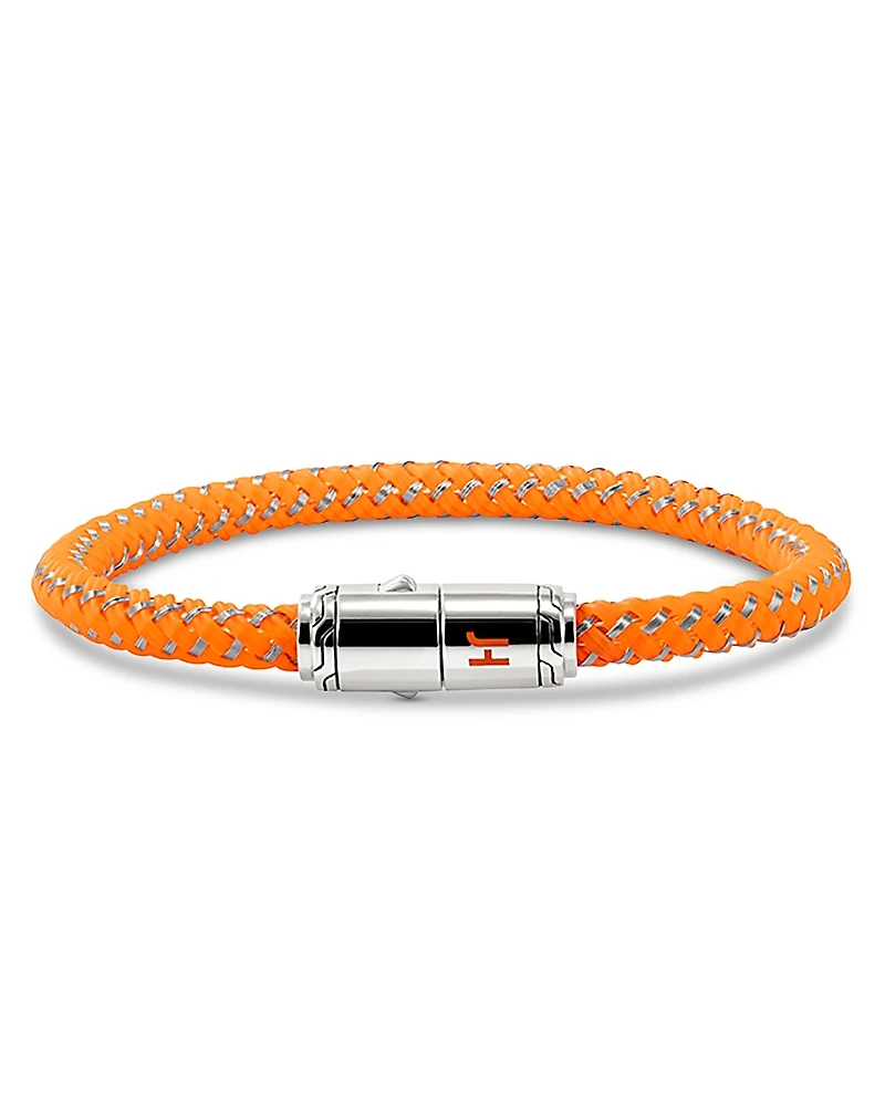 John Hardy Men's Stainless Steel Orange Rubber & Enamel Woven Bracelet
