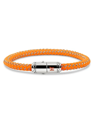 John Hardy Men's Stainless Steel Orange Rubber & Enamel Woven Bracelet