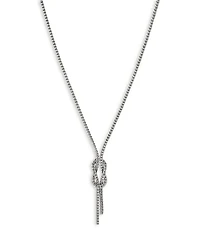 Sterling Silver Love Knot Woven Chain Lariat Necklace, 16-18"