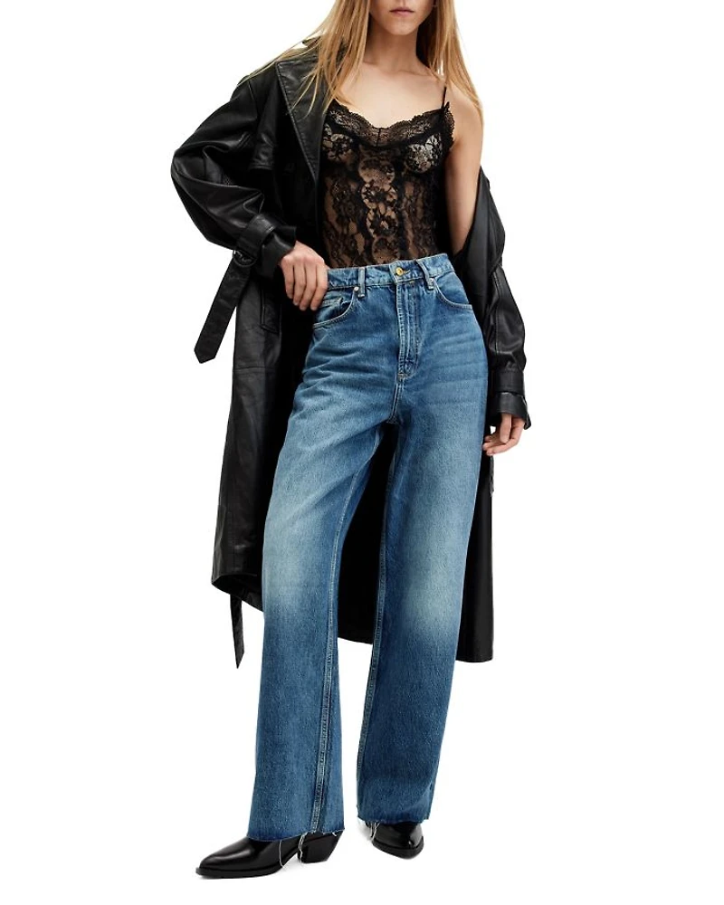 Blake Mid Rise Wide Leg Jeans Dark Indigo